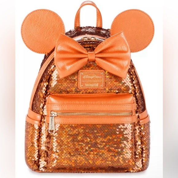 Loungefly Handbags - Disney Loungefly Peach Punch Sequined Backpack